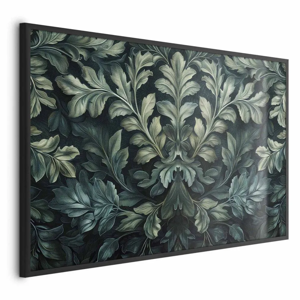 Plakat Wiktoriańskie liście 42x29,7 cm z ramą czarną bez marginesu | MIRAT.