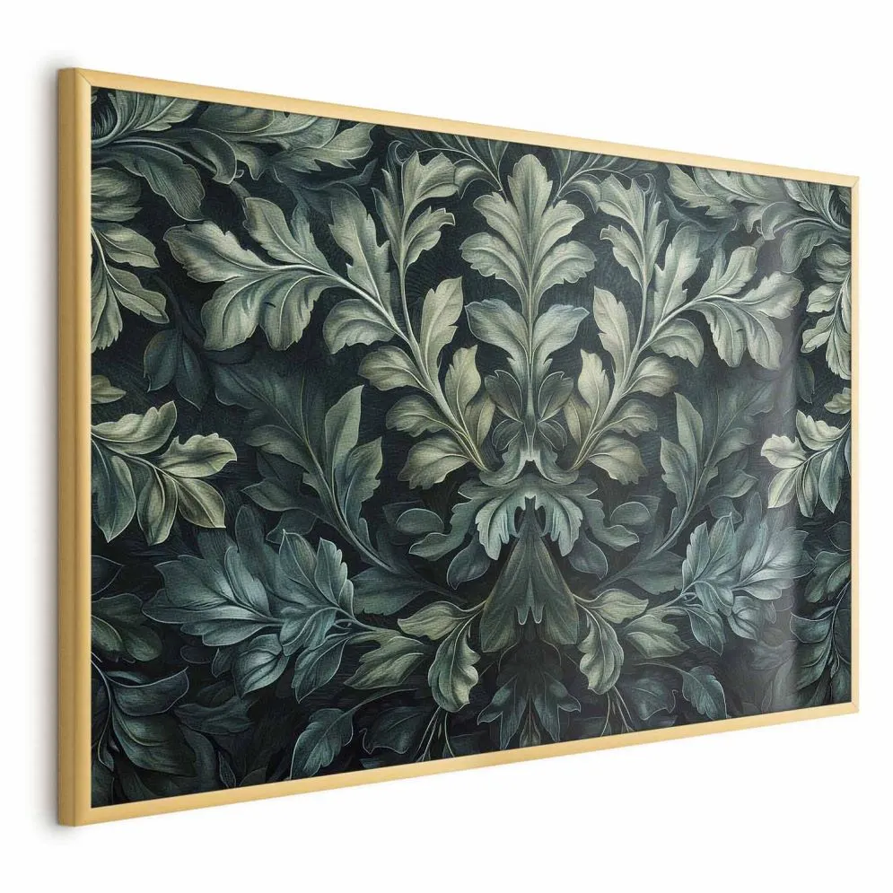 Plakat Wiktoriańskie liście 30x21 cm z ramą złotą bez marginesu | MIRAT.