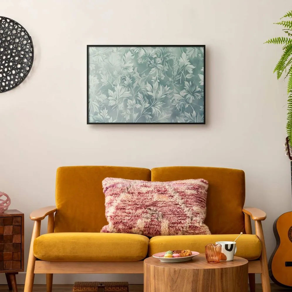 Plakat Przetarte wzory roślinne 30x21 cm z ramą czarną bez marginesu | MIRAT.