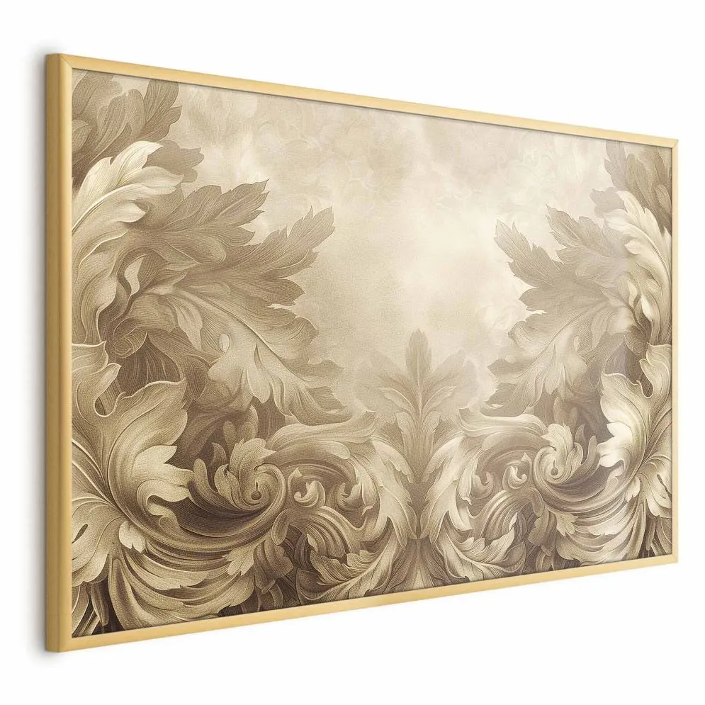 Plakat Rzeźbione ornamenty 90x60 cm z ramą złotą bez marginesu | MIRAT.