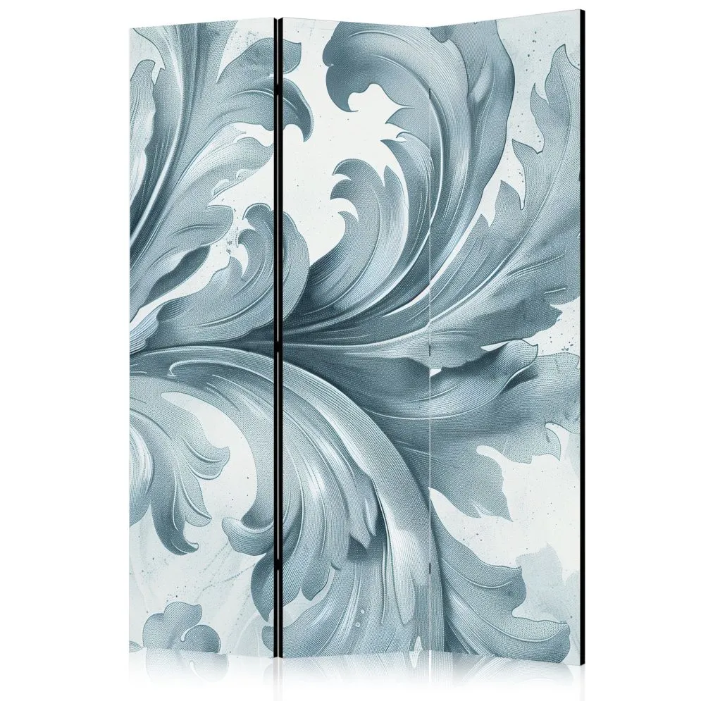 Parawan jednostronny Kwiaty 135x172 cm 3-częściowy szary | MIRAT.