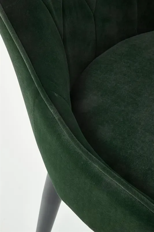 Krzesło K366 VELVET ciemno zielone na metalowych nogach | MIRAT. styl GLAMOUR
