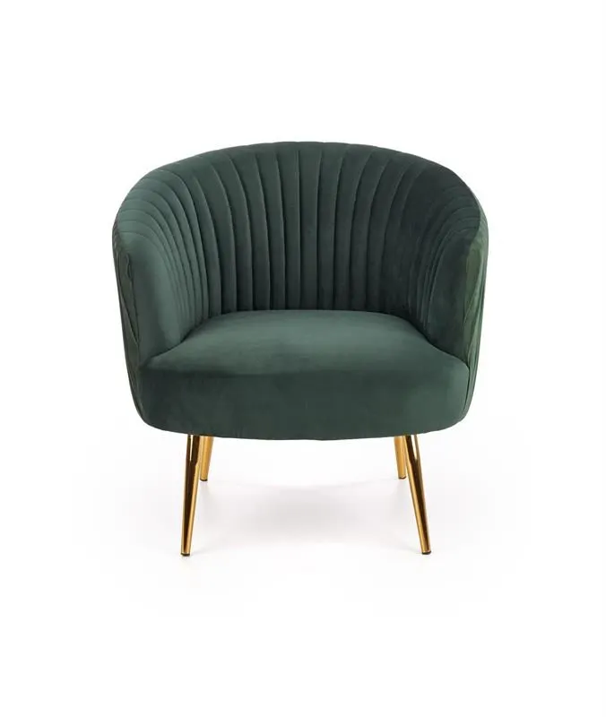 Fotel CROWN ciemno zielony velvet na złotych nóżkach | MIRAT. w stylu GLAMOUR kolekcja