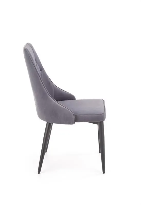 Krzesło K365 VELVET szare z metalowymi nogami do salonu | MIRAT. w stylu GLAMOUR kolekcja