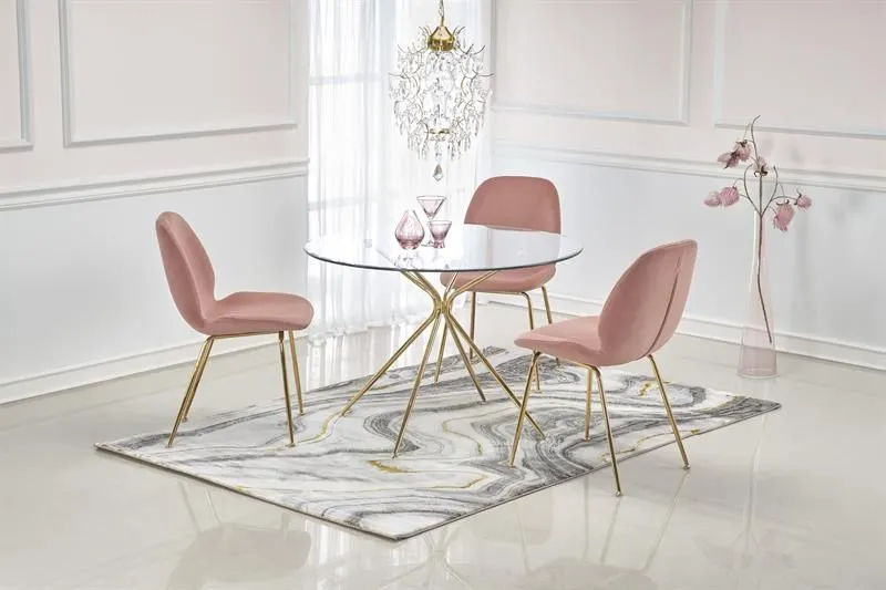 Stół RONDO 110x110 okrągły szklany do jadalni | MIRAT. w stylu GLAMOUR kolekcja