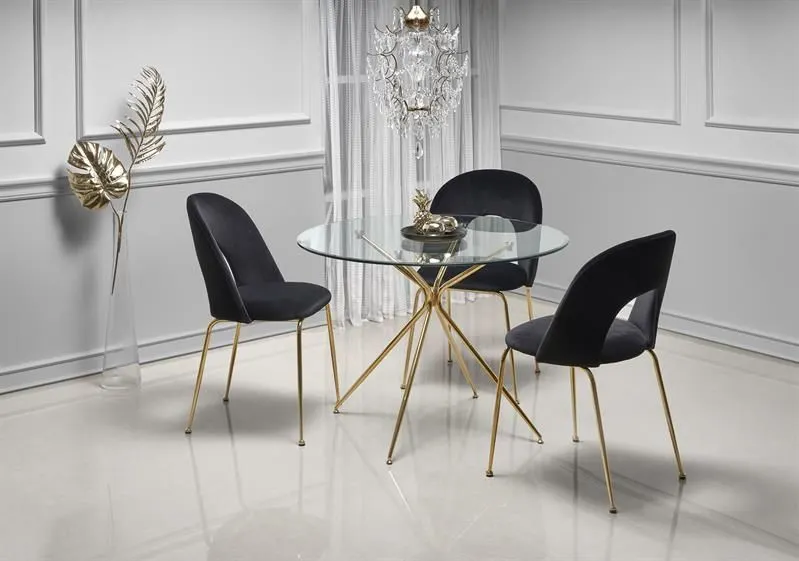 Stół RONDO 110x110 okrągły szklany do jadalni | MIRAT. w stylu GLAMOUR kolekcja