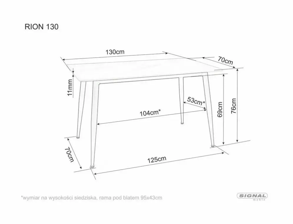 Stół ceramiczny Rion 130x70 cm szary marmur | MIRAT styl LOFT