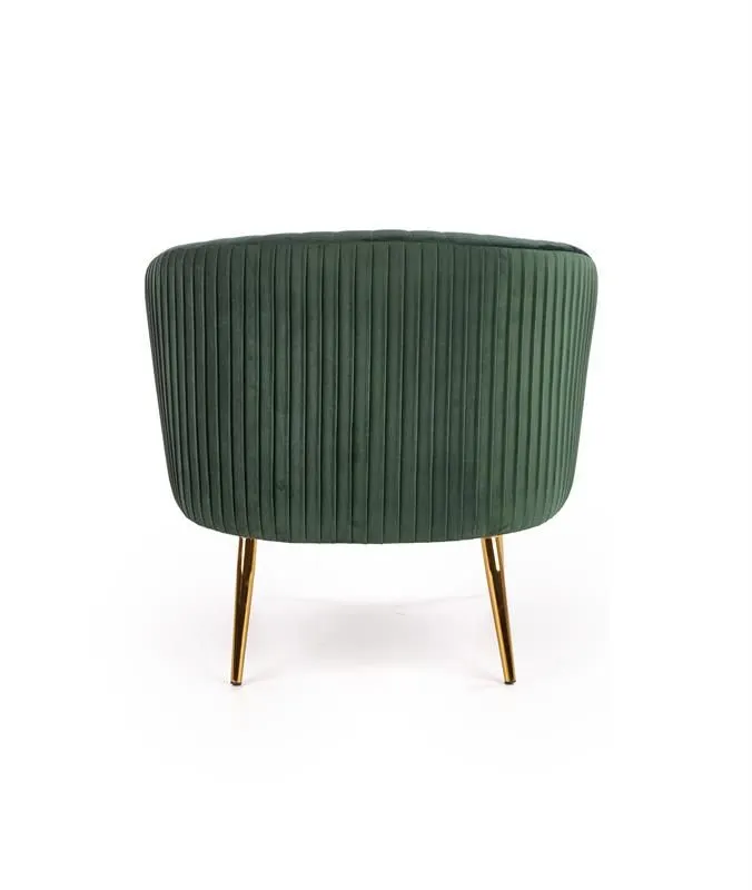 Fotel CROWN ciemno zielony velvet na złotych nóżkach | MIRAT. w stylu GLAMOUR kolekcja