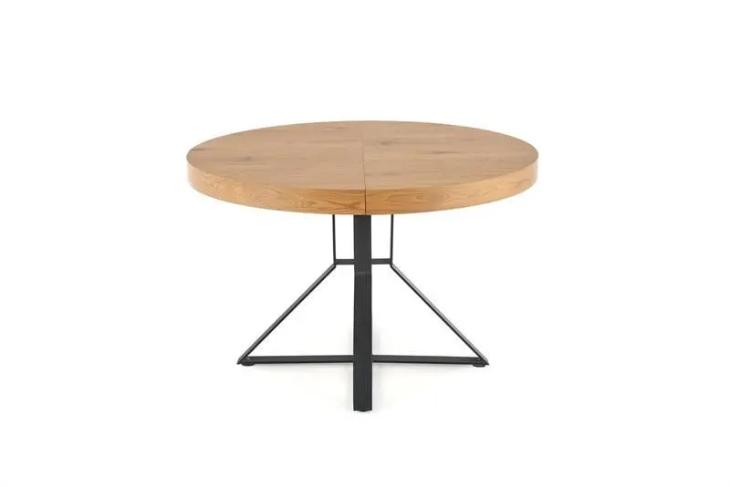 Stół rozkładany MERCY 120(160)x120 dąb/czarny okrągły firmy Halmar | MIRAT. styl LOFT
