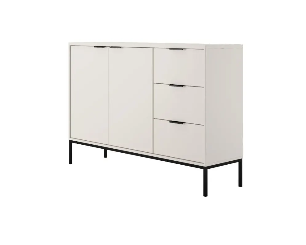 Komoda AUSTIN 150 biała/czarna I sklep meblowy MIRAT. styl GLAMOUR kolekcja AUSTIN