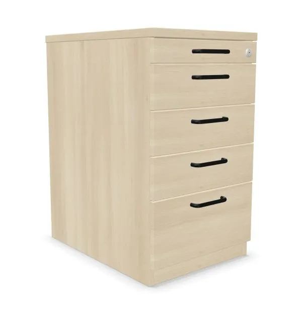 Kontenerek biurowy EASY SPACE 4D PB 43cm akacjowy zamykany I sklep meblowy MIRAT. styl SKANDYNAWSKI