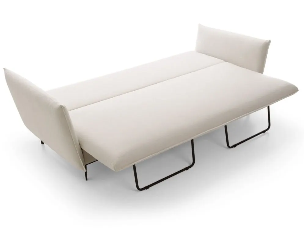 Sofa rozkładana BOSS kremowa na metalowych nogach I sklep meblowy MIRAT.