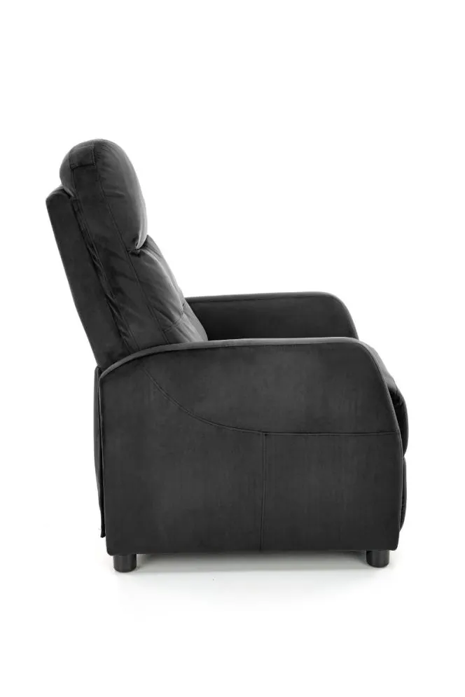 Fotel FELIPE 2 VELVET czarny z funkcją relaks | MIRAT. styl LOFT