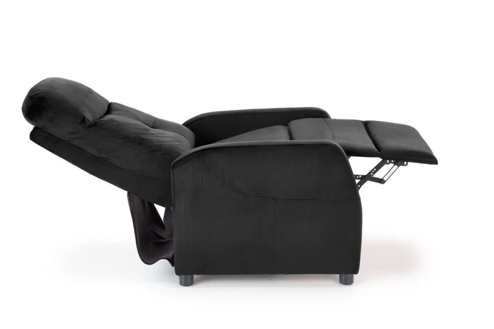 Fotel FELIPE 2 VELVET czarny z funkcją relaks | MIRAT. styl LOFT