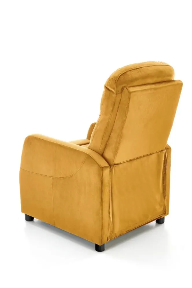 Fotel wypoczynkowy FELIPE 2 VELVET musztardowy rozkładany | MIRAT. styl LOFT