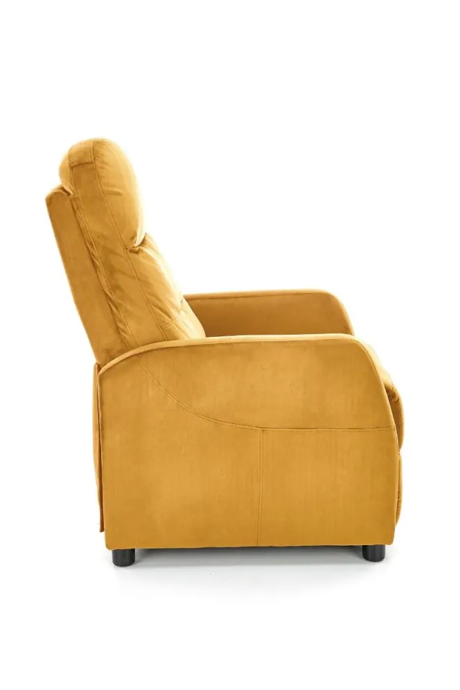 Fotel wypoczynkowy FELIPE 2 VELVET musztardowy rozkładany | MIRAT. styl LOFT