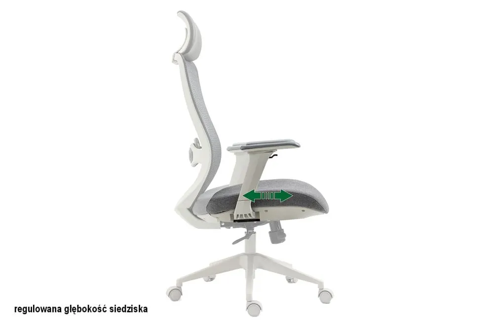 Czarny fotel ergonomiczny Ergon z atestem i podłokietnikami 4D | MIRAT