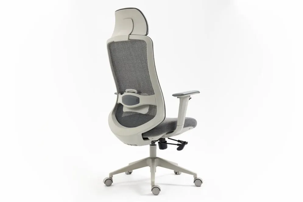 Certyfikowany fotel ergonomiczny Ergon szary z podłokietnikami 4D | MIRAT