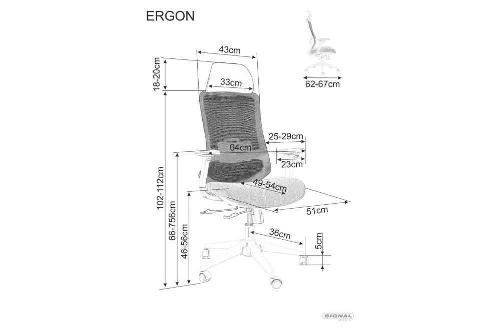 Certyfikowany fotel ergonomiczny Ergon szary z podłokietnikami 4D | MIRAT