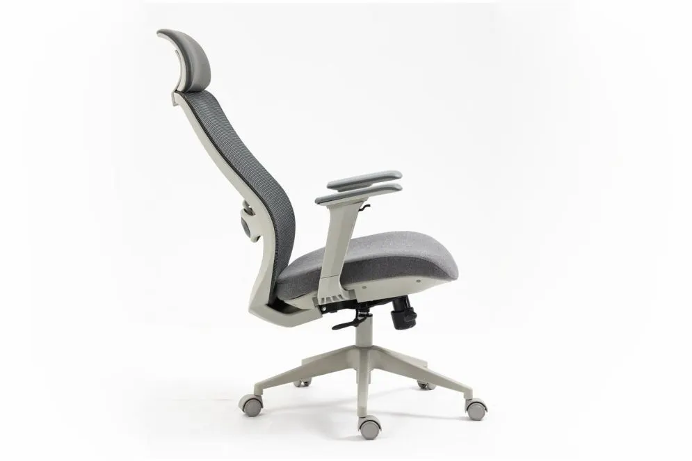 Certyfikowany fotel ergonomiczny Ergon szary z podłokietnikami 4D | MIRAT