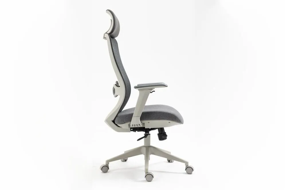 Certyfikowany fotel ergonomiczny Ergon szary z podłokietnikami 4D | MIRAT