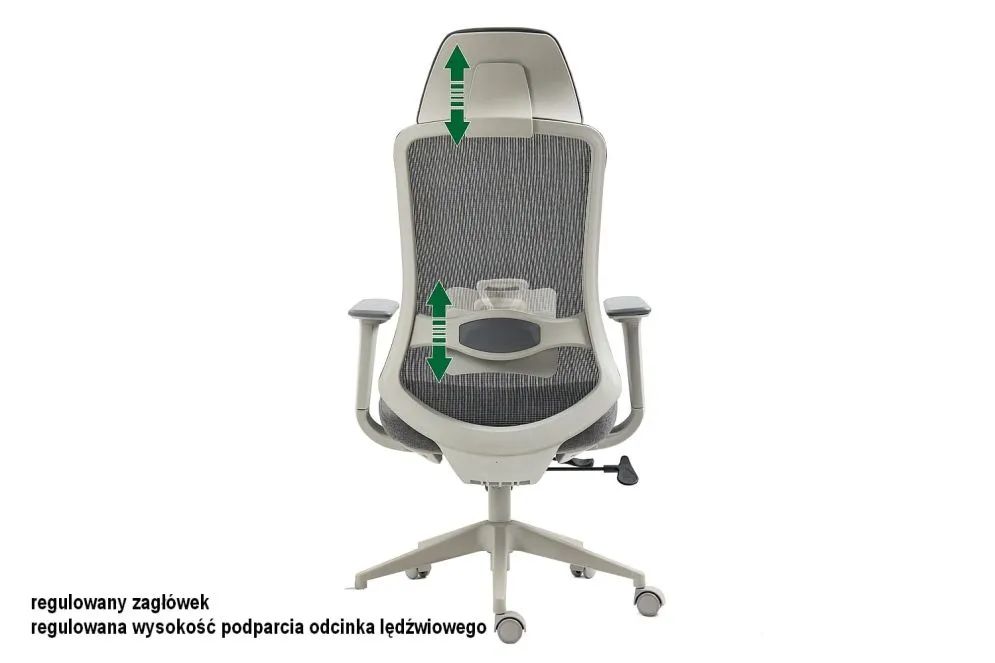 Czarny fotel ergonomiczny Ergon z atestem i podłokietnikami 4D | MIRAT
