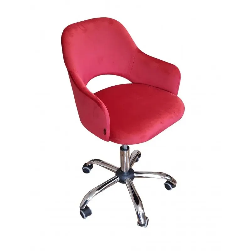 Fotel IZMA VELVET bordowy obrotowy | MIRAT.