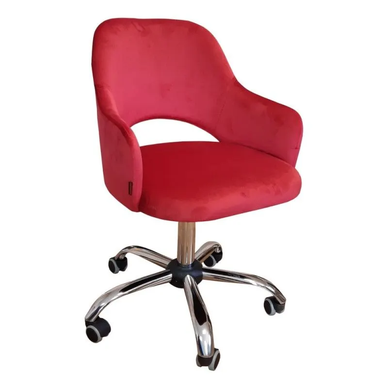Fotel IZMA VELVET bordowy obrotowy | MIRAT.