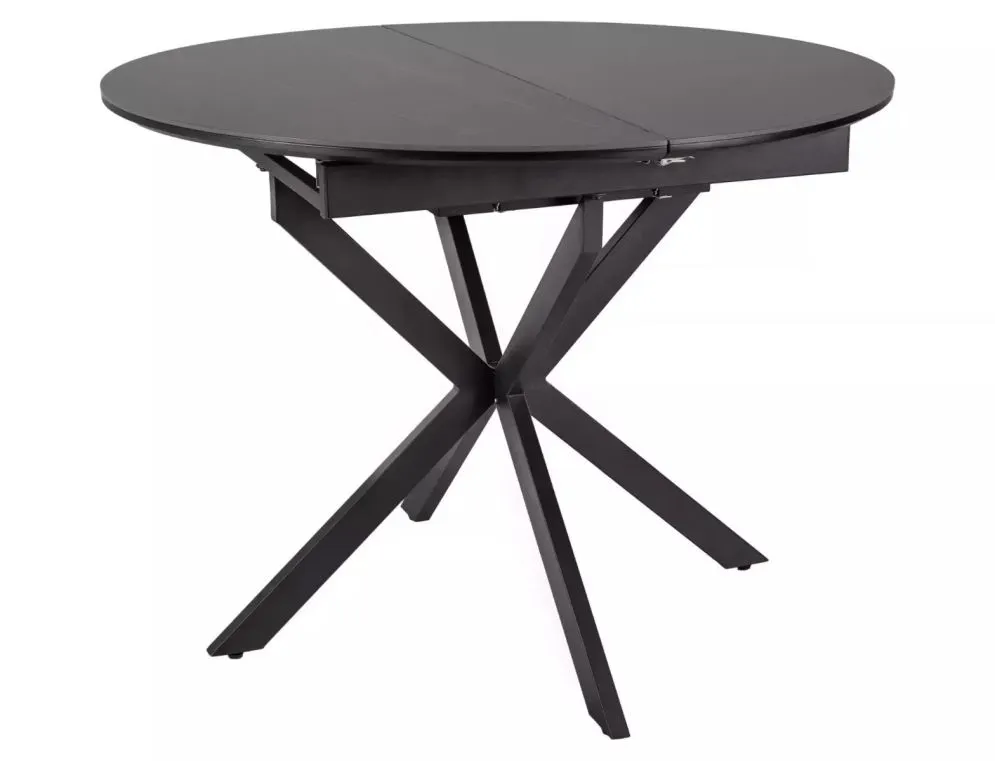 Okrągły stół ceramiczny Gaston 100-135 cm czarny marmur | MIRAT styl LOFT