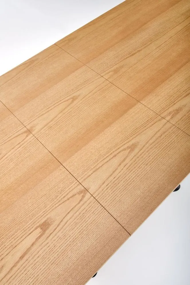 Stół DERRICK 160(200)x90 dąb/czarny rozkładany w stylu loft | MIRAT. styl LOFT