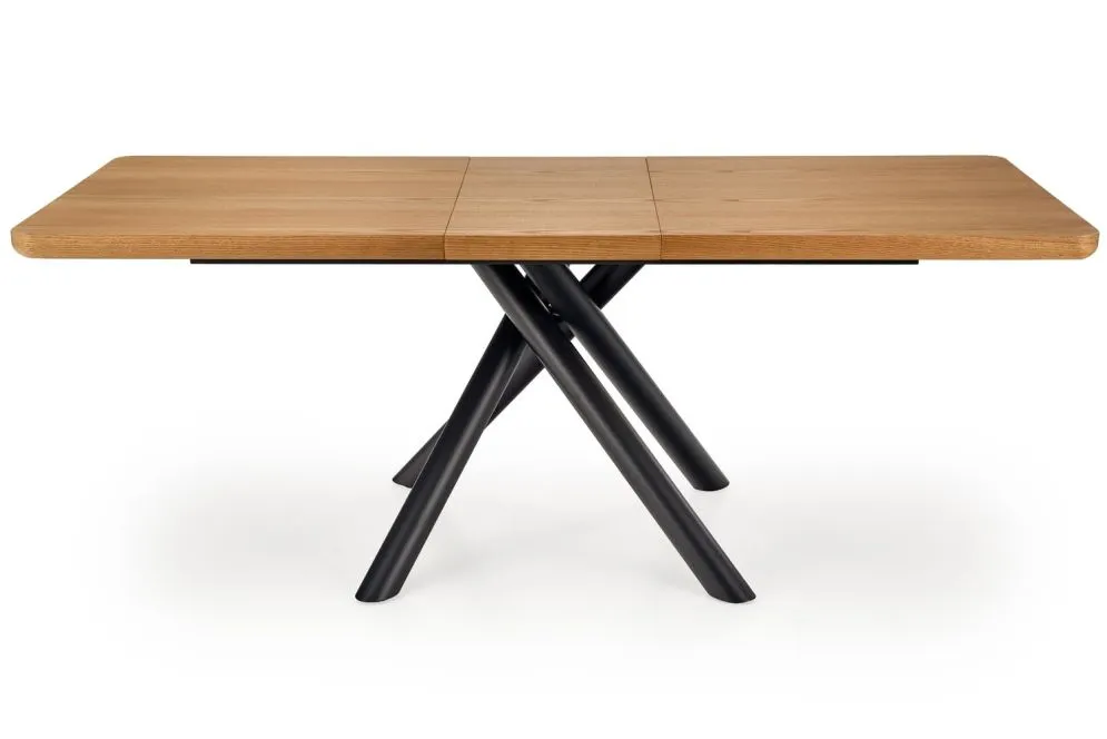 Stół DERRICK 160(200)x90 dąb/czarny rozkładany w stylu loft | MIRAT. styl LOFT