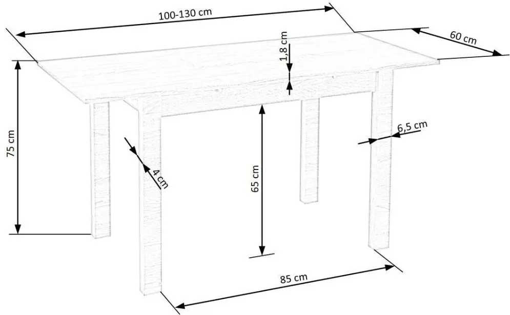 Stół rozkładany GINO 100(135)x60 dąb craft I sklep meblowy MIRAT.