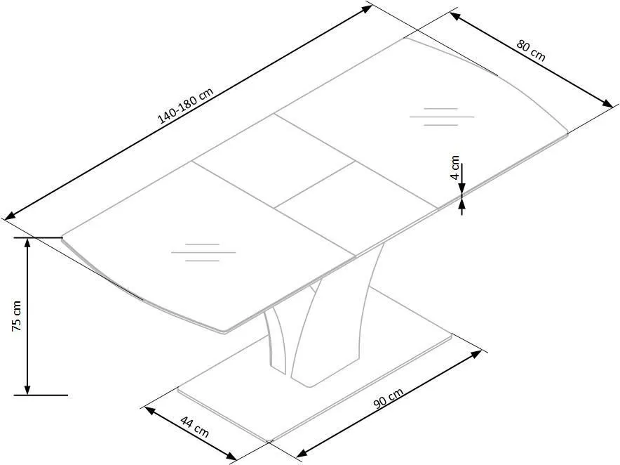 Biały stół PALERMO 140(180)x80 rozkładany | MIRAT.