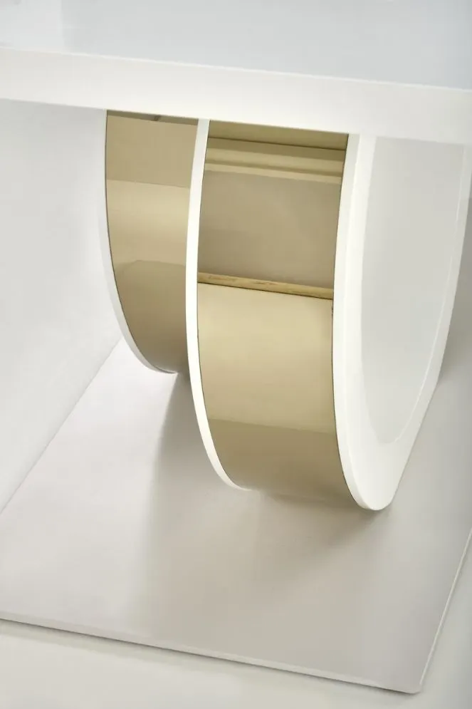 Stół rozkładany GALARDO 160(200)x90 biały/złoty glamour I sklep meblowy MIRAT. styl GLAMOUR