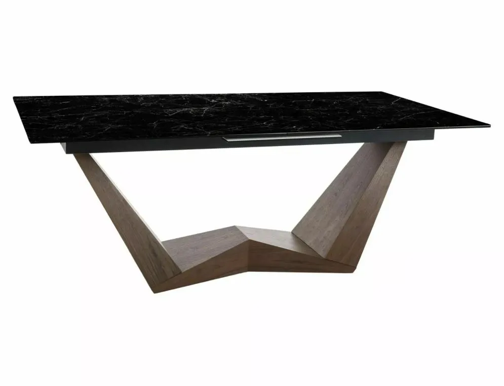 Stół BONUCCI CERAMIC 200(250)x98 czarny marmur/orzech elegancki I sklep meblowy MIRAT.