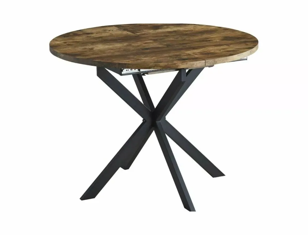 Okrągły stół rozkładany Gaston 100-135 cm orzech vintage | MIRAT styl LOFT