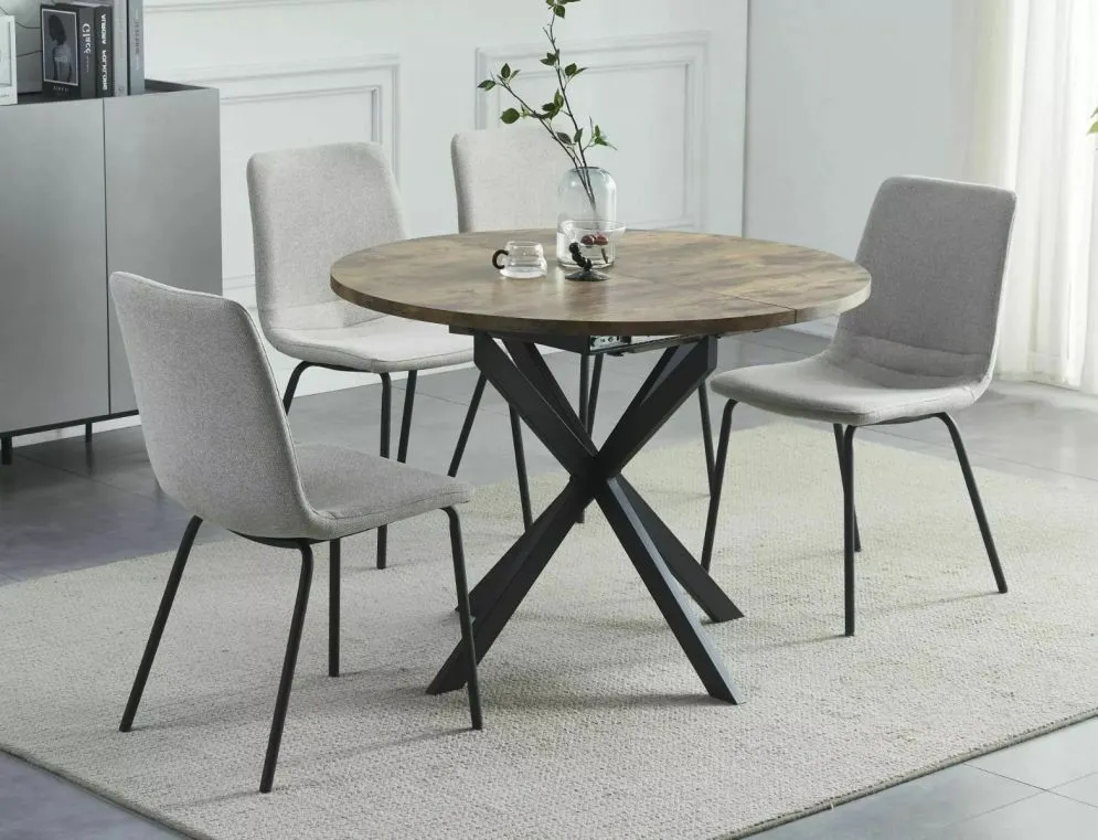 Okrągły stół rozkładany Gaston 100-135 cm orzech vintage | MIRAT styl LOFT
