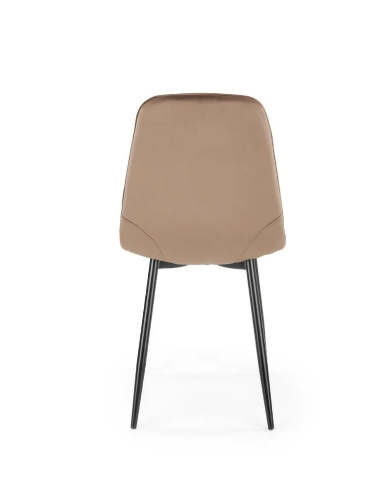 Krzesło tapicerowane K417 VELVET beżowe welurowe I sklep meblowy MIRAT. styl GLAMOUR, LOFT