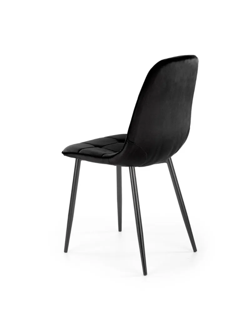 Krzesło tapicerowane K417 VELVET czarne na metalowych nogach I sklep meblowy MIRAT. styl GLAMOUR, LOFT