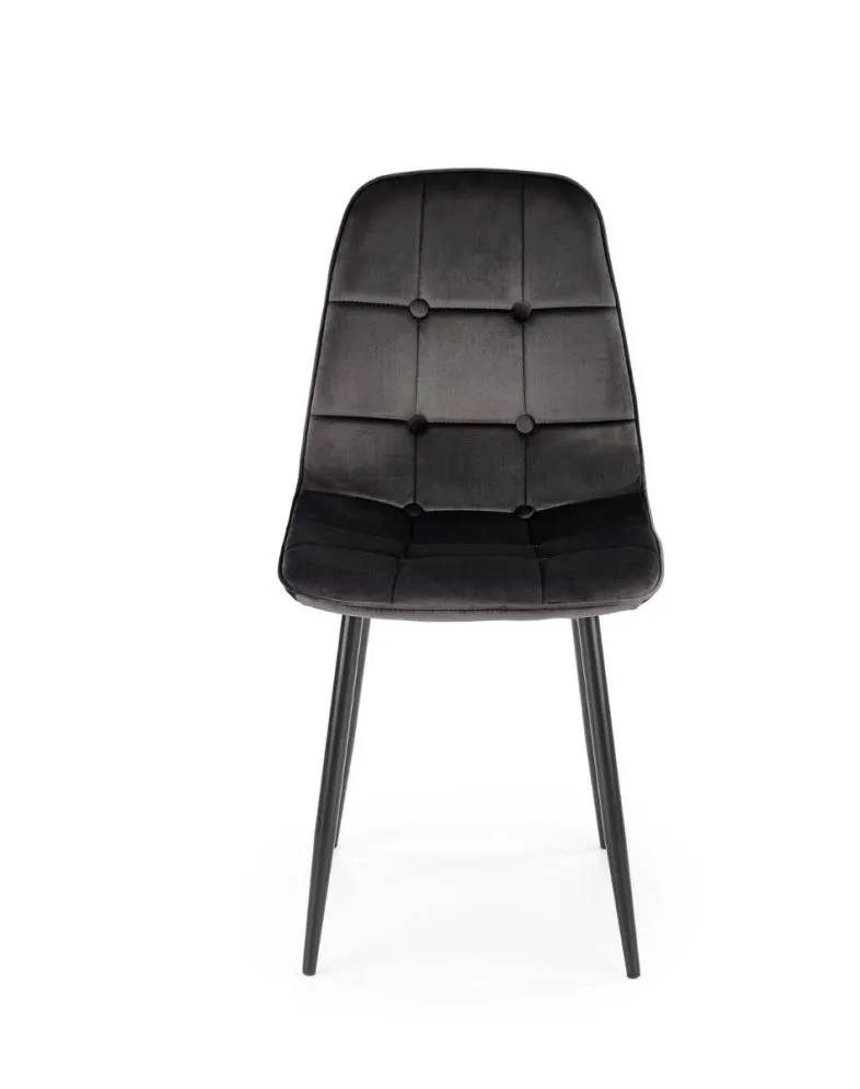 Krzesło tapicerowane K417 VELVET czarne na metalowych nogach I sklep meblowy MIRAT. styl GLAMOUR, LOFT