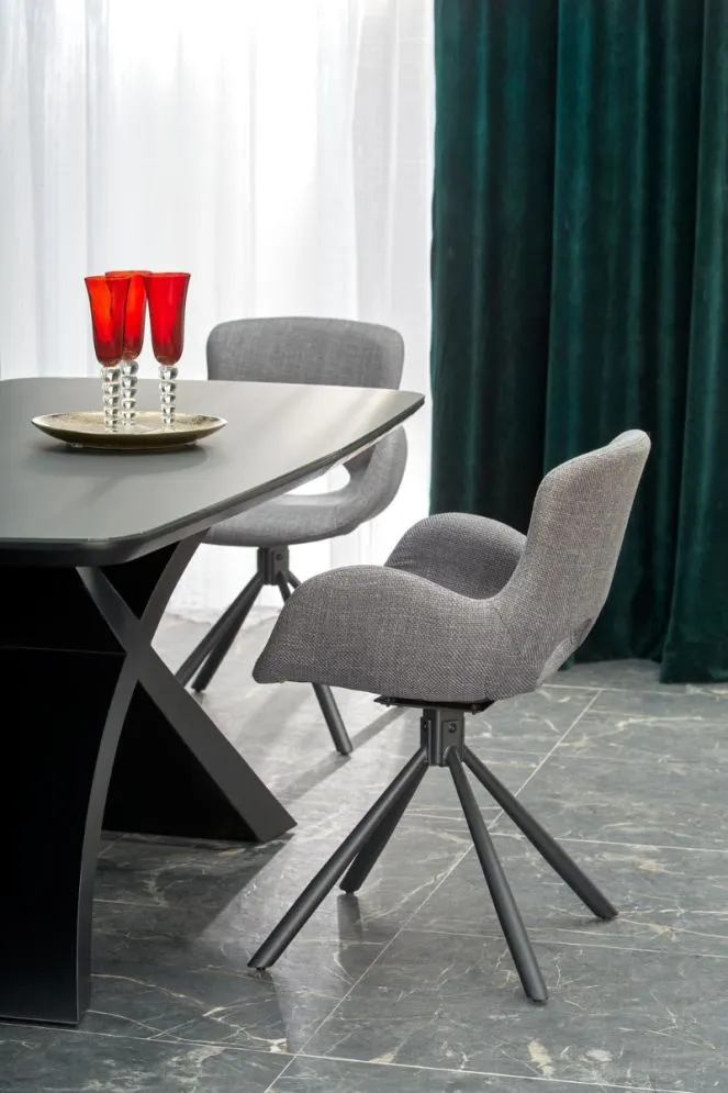 Krzesło tapicerowane K475 szare na metalowych nogach | MIRAT. styl LOFT