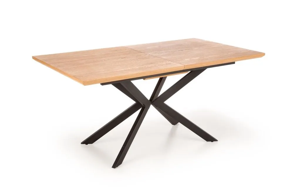 Stół rozkładany LEGARTO 160(200)x90 dąb/czarny na designerskiej podstawie | MIRAT. styl LOFT