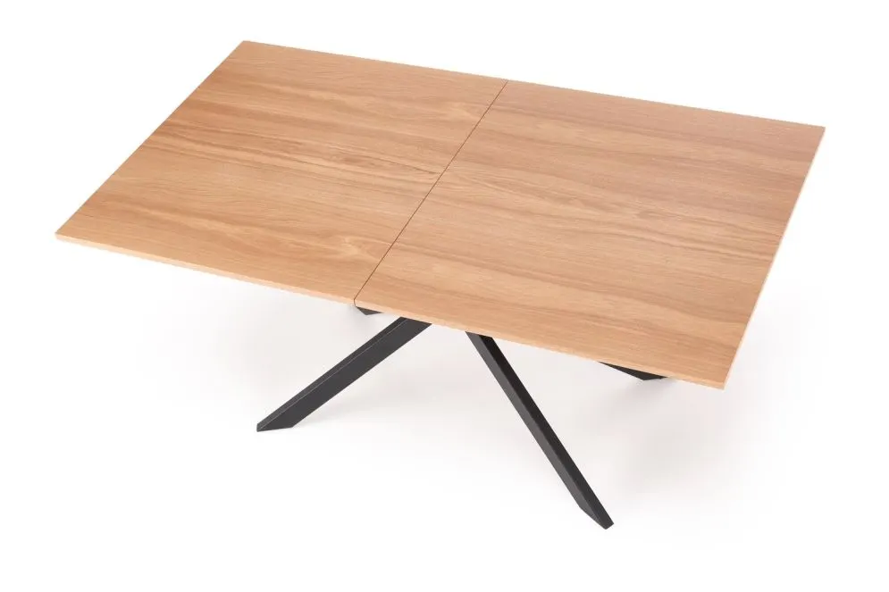 Stół rozkładany LEGARTO 160(200)x90 dąb/czarny na designerskiej podstawie | MIRAT. styl LOFT