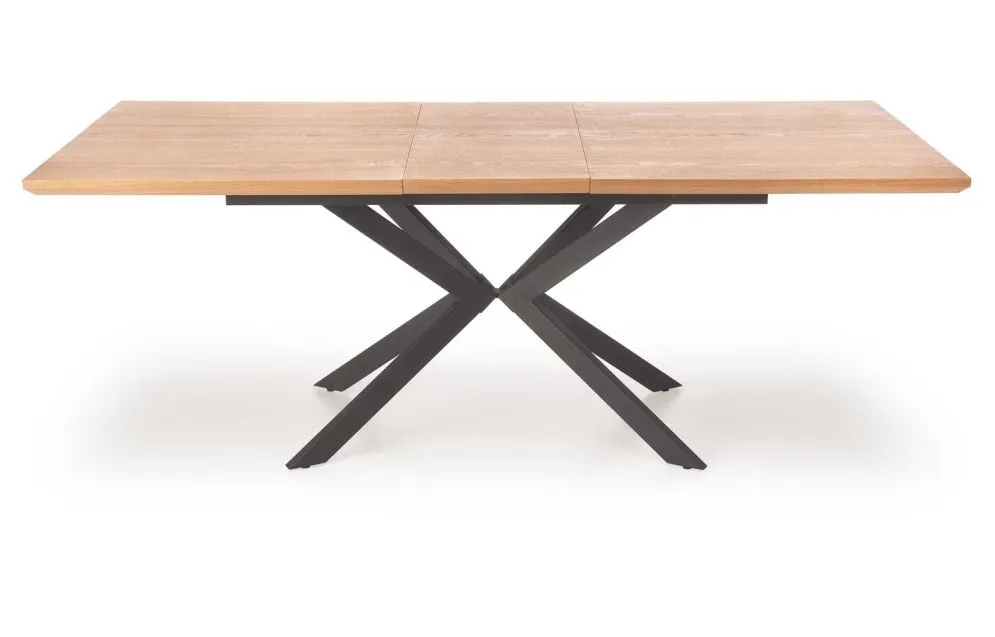 Stół rozkładany LEGARTO 160(200)x90 dąb/czarny na designerskiej podstawie | MIRAT. styl LOFT