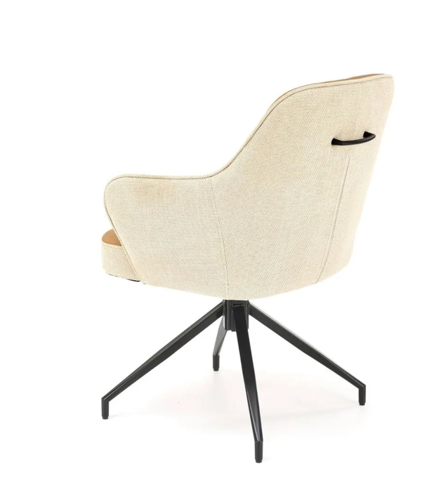 Krzesło obracane K527 brązowe/beżowe z eco skóry I sklep meblowy MIRAT. styl LOFT