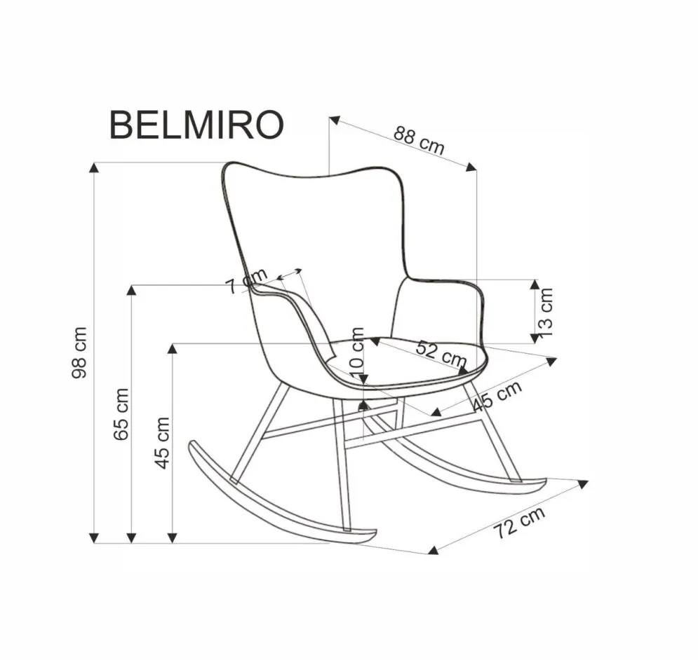 Fotel bujany BELMIRO szary z podłokietnikami  I sklep meblowy MIRAT.