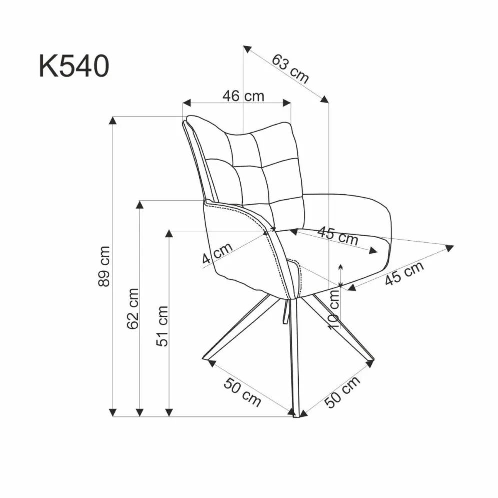 Krzesło K540 szare obracane z podłokietnikami I sklep meblowy MIRAT. styl LOFT