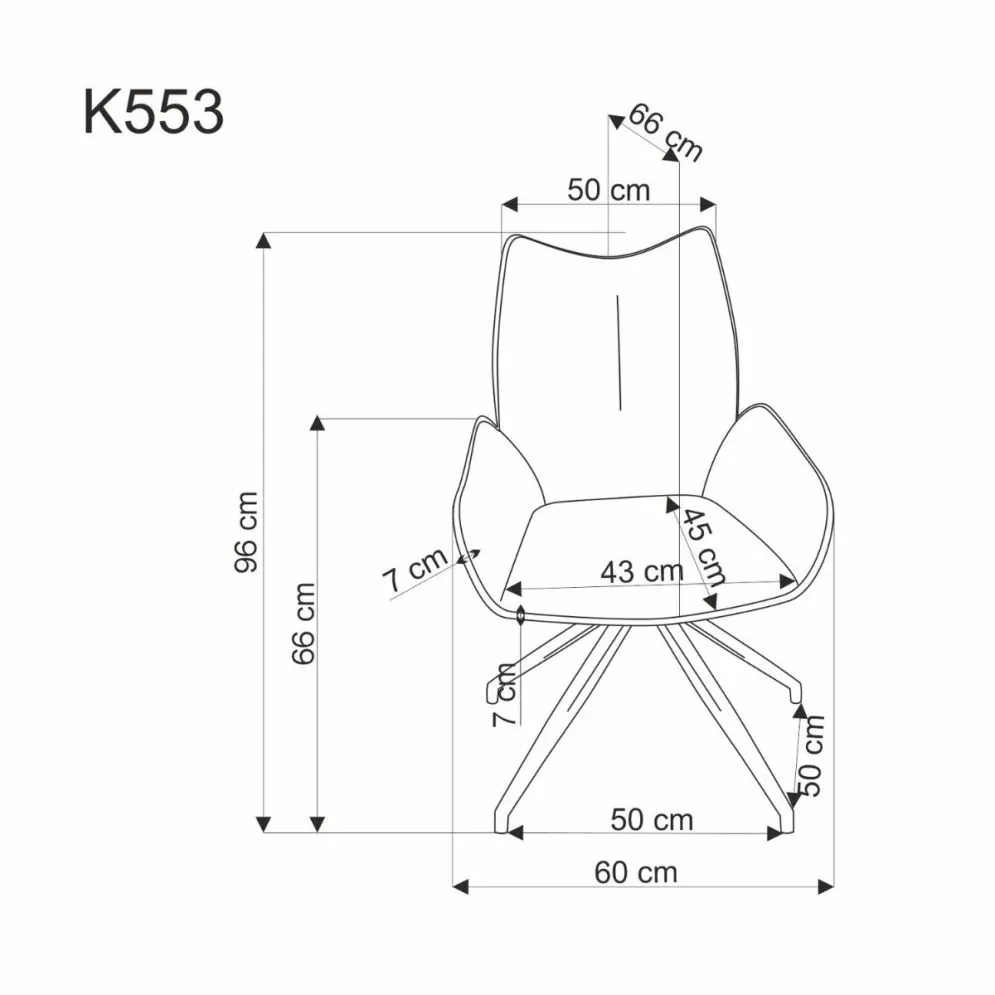 Krzesło tapicerowane K553 szare obracane 360° I sklep meblowy MIRAT. styl LOFT