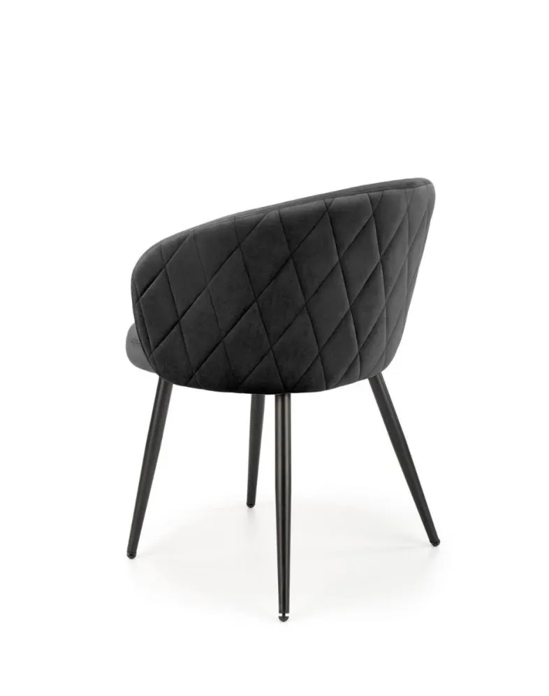 Krzesło tapicerowane K430 VELVET czarne metalowe nogi I sklep meblowy MIRAT. styl GLAMOUR, LOFT