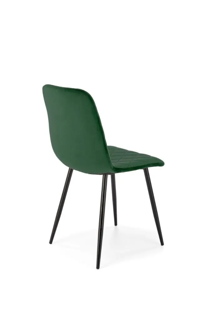 Krzesło tapicerowane K525 VELVET ciemne zielone na metalowych nogach I sklep meblowy MIRAT. styl GLAMOUR, LOFT